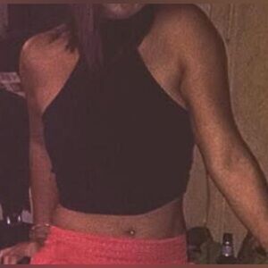 Windsor Black Crop Halter Top